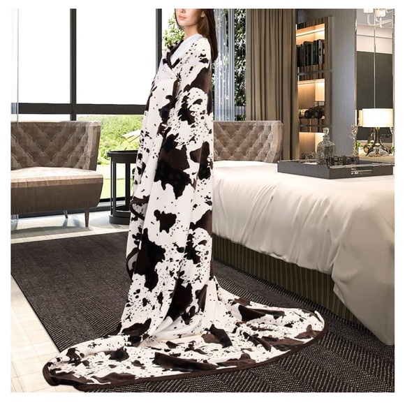 Cow Print Blanket 78.74'' X 90.55'' (200cm x 2230cm) NWT warm cozy blanket - Picture 5 of 8
